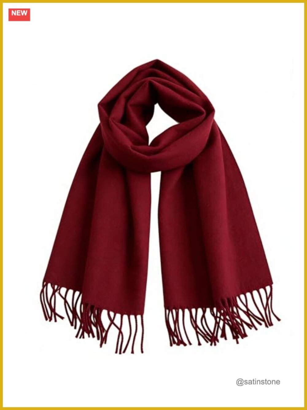 Womens Winter Scarf Soft Faux Cashmere Shawl Wrap Tassel Fringe 27x79
